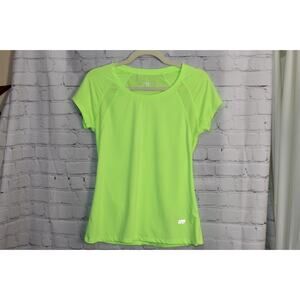 Marika Tek Dri-Wik Performance Wear VNeck Sz S Tee Highlighter Yellow